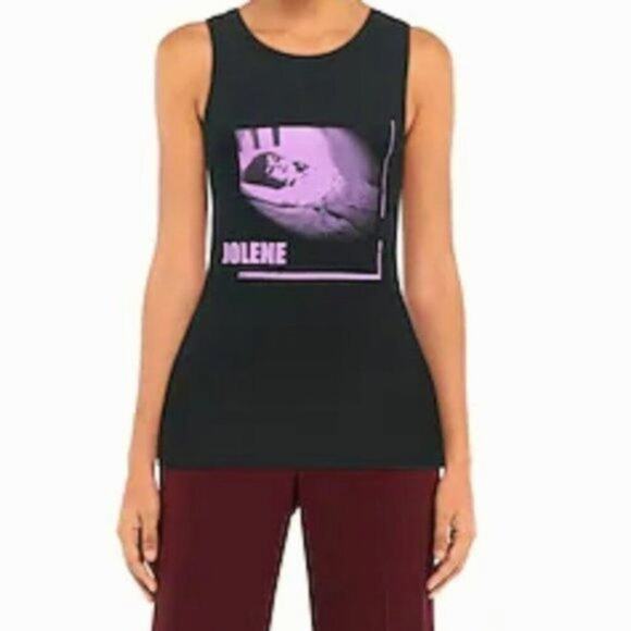 Ann Demeulemeester Jolene print Tank Top purple and black - Picture 4 of 10